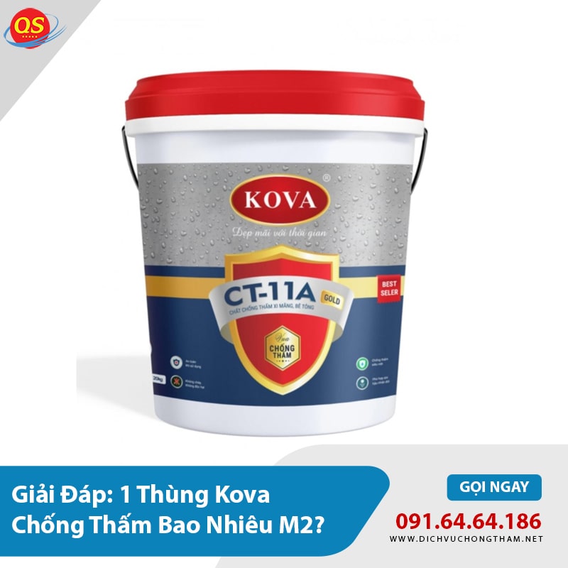 Giải Đáp: 1 Thùng Kova Chống Thấm Được Bao Nhiêu M2?