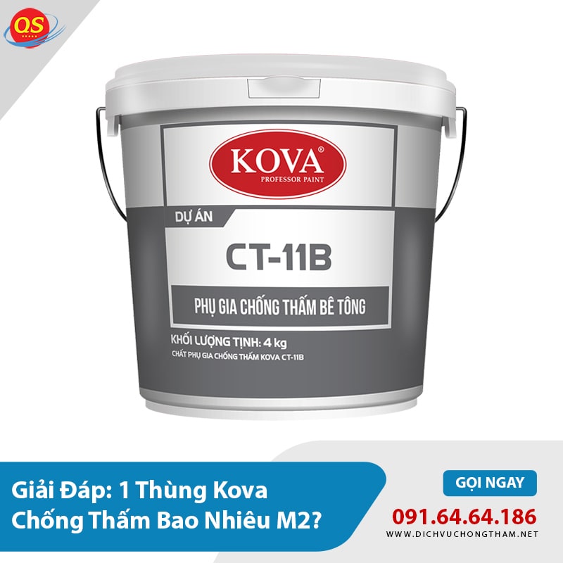 Giải Đáp: 1 Thùng Kova Chống Thấm Được Bao Nhiêu M2?