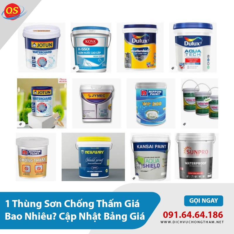 1 Thùng Sơn Chống Thấm Giá Bao Nhiêu? Cập Nhật Bảng Giá 2025