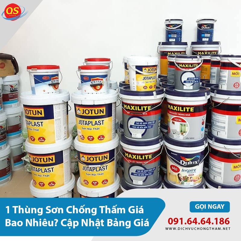 1 Thùng Sơn Chống Thấm Giá Bao Nhiêu? Cập Nhật Bảng Giá 2025