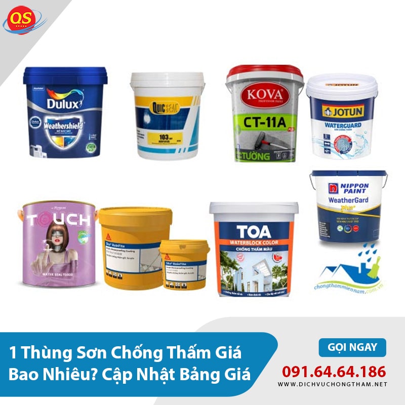 1 Thùng Sơn Chống Thấm Giá Bao Nhiêu? Cập Nhật Bảng Giá 2025