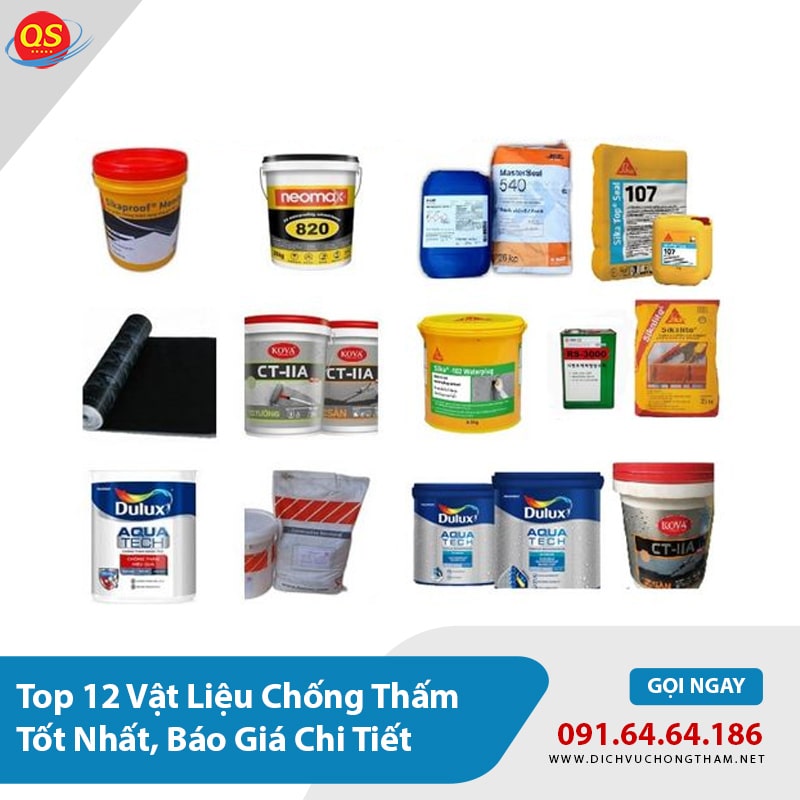 Top 12 Vật Liệu Chống Thấm Tốt Nhất, Báo Giá Chi Tiết