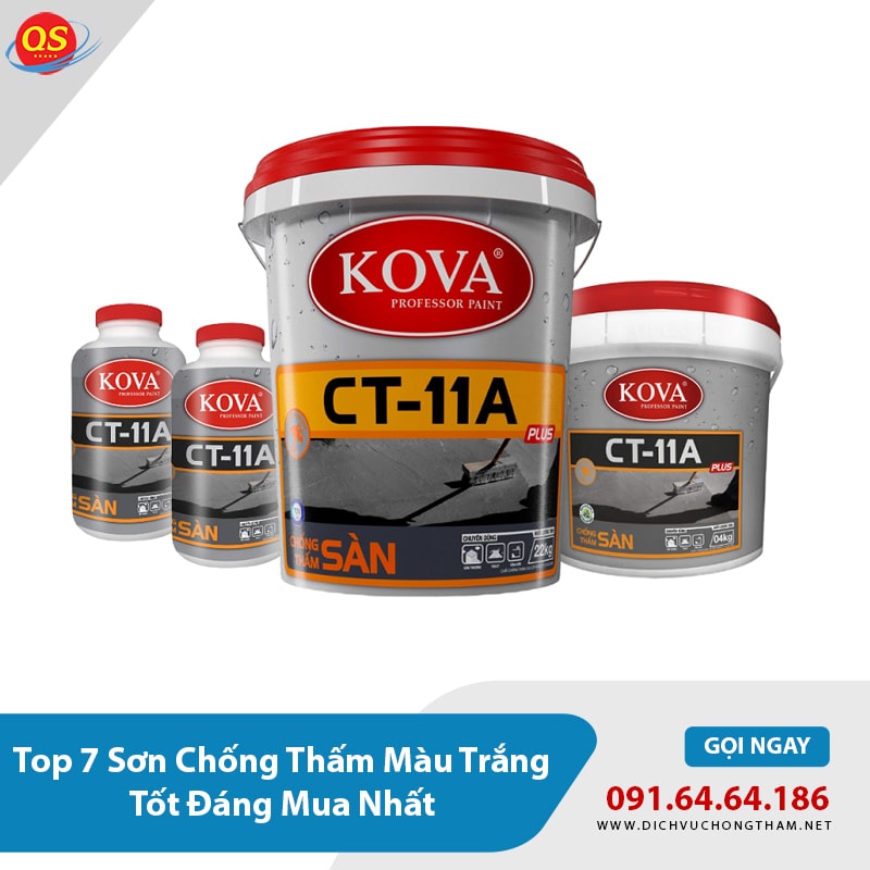 Top 7 sơn chống thấm màu trắng tốt, hiệu quả nhất - Kova CT-11A Plus Tường