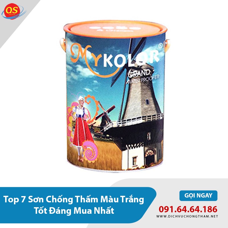 Top 7 sơn chống thấm màu trắng tốt, hiệu quả nhất - Mykolor Grand Water Stop