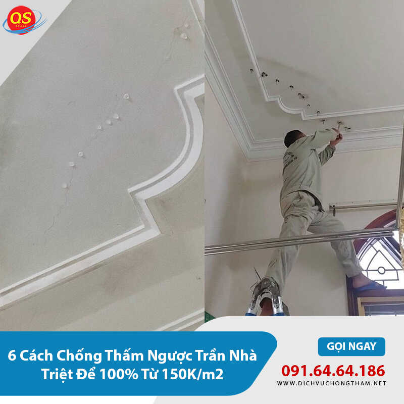 Chống thấm ngược trần nhà bằng sơn chống thấm chuyên dụng