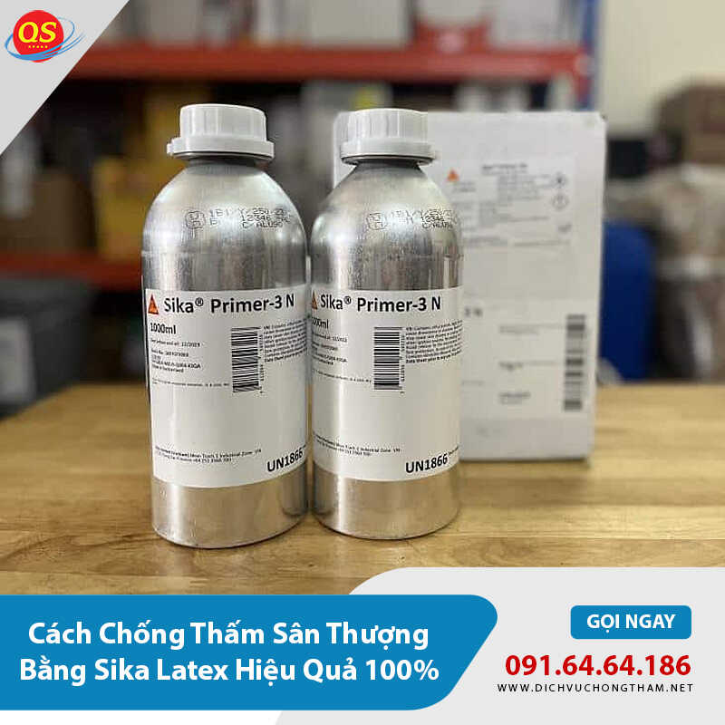 Điểm danh 1 số hóa chất sika dùng chống thấm sân thượng khác - Sika Primer 3