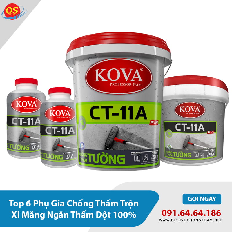 Top 6 phụ gia chống thấm trộn xi măng tốt nhất thị trường - Kova CT – 11A