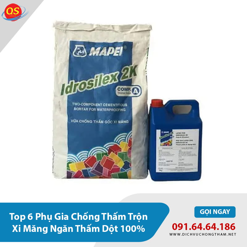 Top 6 phụ gia chống thấm trộn xi măng tốt nhất thị trường - Mapei Idrosilex Pronto