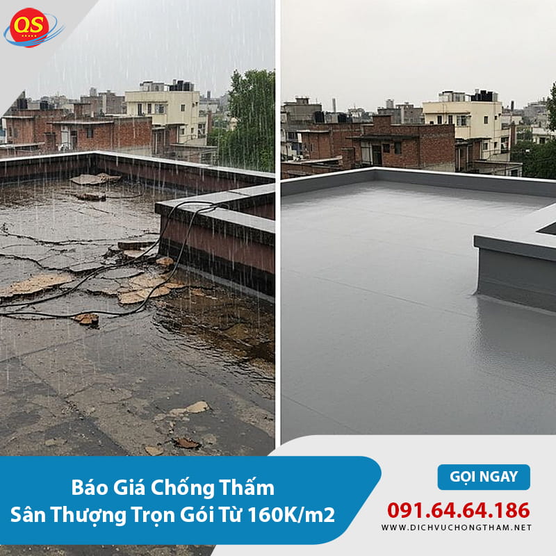 Báo Giá Chống Thấm Sân Thượng Trọn Gói Từ 160K/m2