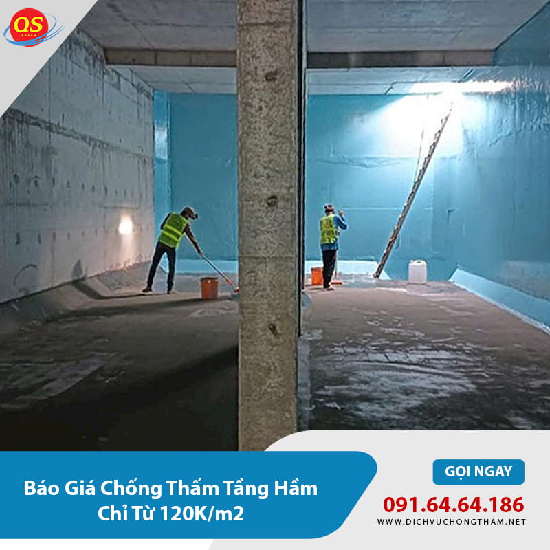 Báo Giá Chống Thấm Tầng Hầm Chỉ Từ 120K/m2